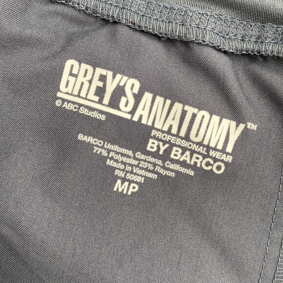 Grey's Anatomy Mid Rise Flare Bottom Drawstring Scrub Pants Gray Size MP - Picture 6 of 10